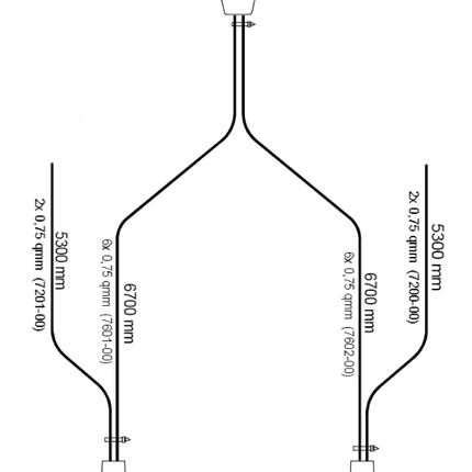 Aspock Faisceau de câble - 670 cm - 13 broches - branches de 530 cm