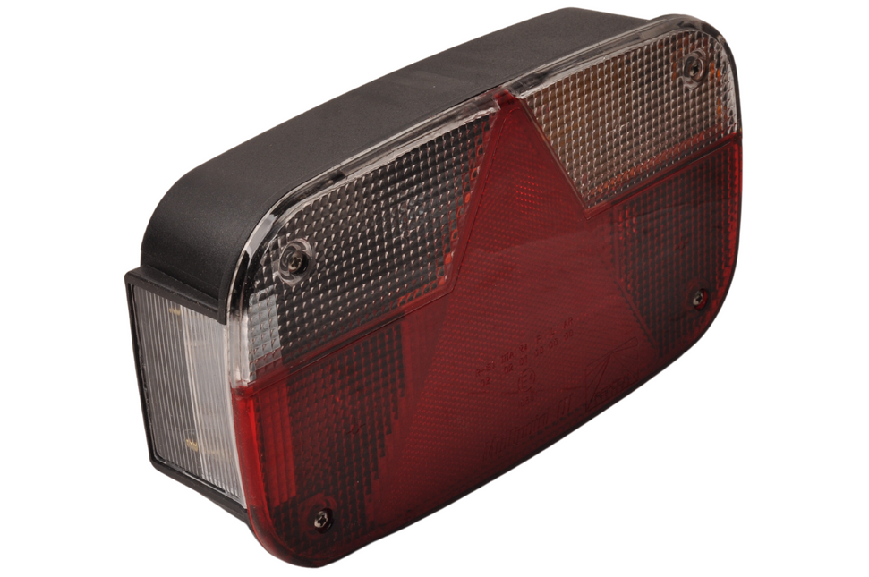 Aspock Feu arrière de remorque - Aspöck Multipoint 3 - droit - 8 broches - 244x138x60 mm - avec prises Aspöck