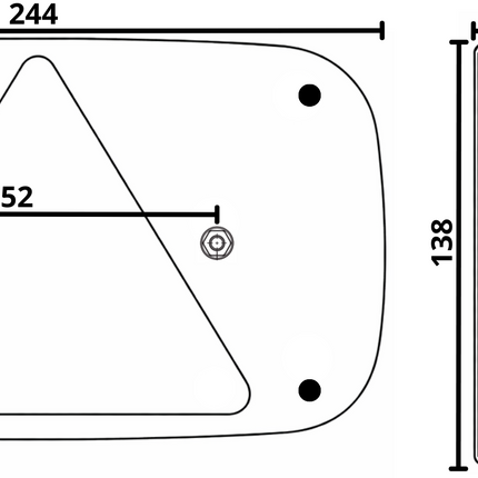 Aspock Feu arrière de remorque - Aspöck Multipoint 3 - gauche - 244x138x60 mm - connecteur 5 broches baïonnette