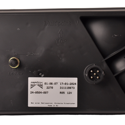 Aspock Feu arrière de remorque - Aspöck Multipoint 5 - gauche - connecteur 5 broches baïonnette - feu arrière et feu stop LED