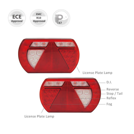 Aspock Feu arrière de remorque - Lucidity LED - gauche - 236x140x52 mm - connecteur Aspöck - avec résistance intégrée