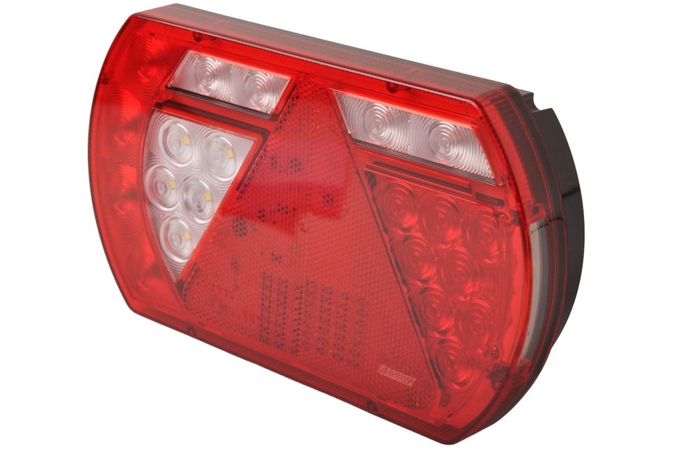 Aspock Feu arrière gauche avec résistance intégrée 236x140x52 mm - Connecteurs Aspöck 8 broches