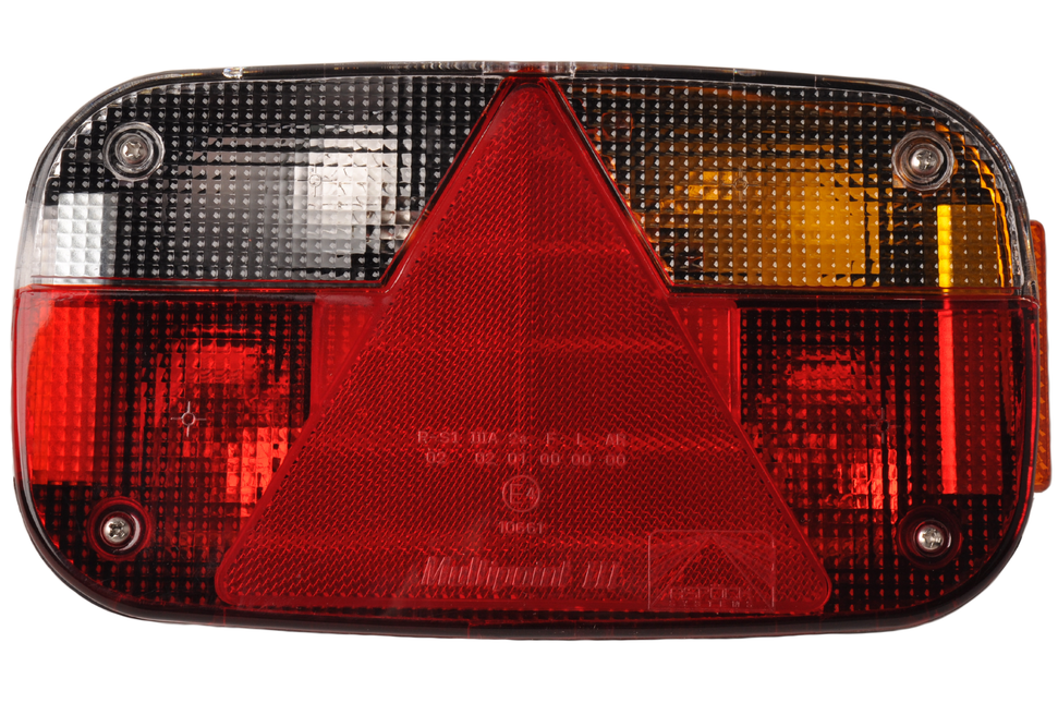 Aspock Feu arrière Multipoint 3 droit avec réflecteur – 8 broches – 244×138×60 mm – équipé d’un connecteur Aspöck