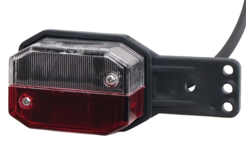 Aspock Feu de position Aspöck Flexipoint gauche - rouge/blanc sur support en caoutchouc avec câble de 50 cm