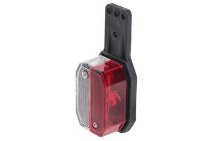 Aspock Feu de position Aspöck Flexipoint gauche - rouge/blanc sur support en caoutchouc avec câble de 50 cm