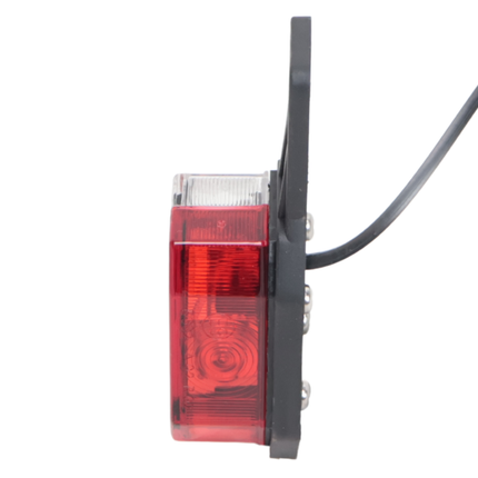 Aspock Feu de position Aspöck Flexipoint gauche - rouge/blanc sur support en caoutchouc avec câble de 50 cm