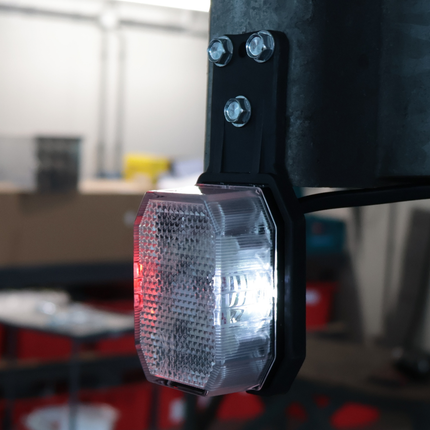 Aspock Feu de position LED Aspöck Flexipoint à droite – rouge/blanc sur petit support en caoutchouc avec câble de 0,5 m
