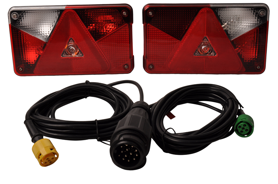 Aspock Kit d’éclairage Aspöck Multipoint 5 avec grilles de protection en acier inoxydable – 13 broches – choisissez la longueur du câble principal souhaitée