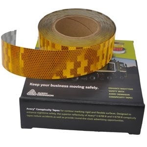 Avery 50 mètres de ruban adhésif réfléchissant pour surfaces dures - orange/jaune