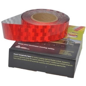 Avery 50 mètres de ruban adhésif réfléchissant pour surfaces dures - rouge