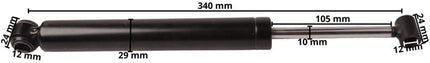 BPW Amortisseur à inertie ZAF 2,8-2 / ZAF 3,0-3 / ZAAQ 3,0-3 - longueur déployée 340 mm
