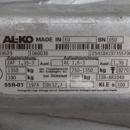 BPW BPW Frein à inertie pour remorque - ZAF1,35-3 - capacité max : 1350 kg - connexion au timon en V