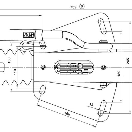 BPW BPW Frein à inertie pour remorque ZAF2,0-3 - 2000 kg de capacité de traction maximale - montage supérieur - y compris le support de la roue jockey