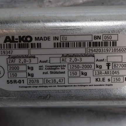 BPW BPW Frein à inertie pour remorque - ZAF2.0 - capacité max : 2000 kg - y compris la console pour roue jockey - Hapert