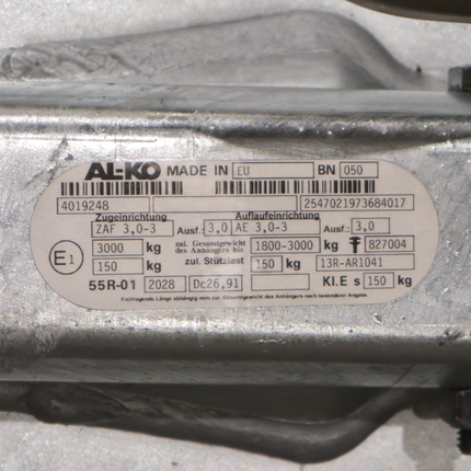 BPW BPW Frein à inertie pour remorque - ZAF3.0-3 - capacité max : 2800 kg - y compris la console pour roue jockey