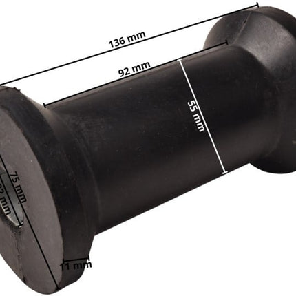 Cantonal 136x75 mm Diabolo noir 22 mm Diamètre du moyeu