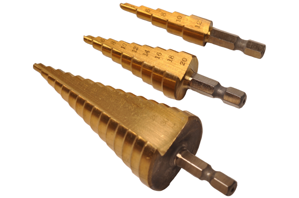 Cantonal 3 pièces Foret étagé Fraises à tôle revêtues de titane