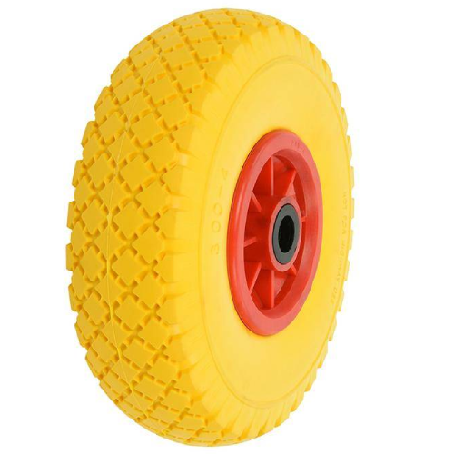 Cantonal 3.00-4 Roue de diable - bandage en caoutchouc plein et jante en plastique - capacité de charge 100 kg - diamètre trou d'axe/nombre de moyeux 20 mm - roulements à rouleaux inclus