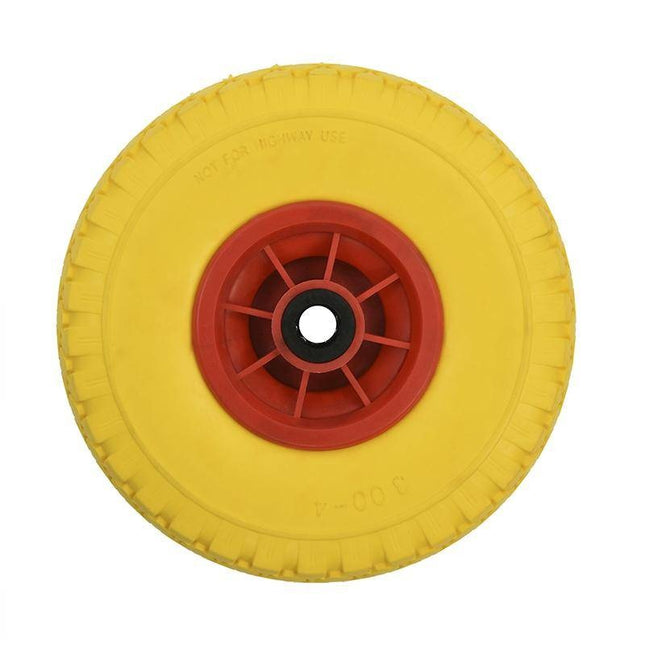 Cantonal 3.00-4 Roue de diable - bandage en caoutchouc plein et jante en plastique - capacité de charge 100 kg - diamètre trou d'axe/nombre de moyeux 20 mm - roulements à rouleaux inclus