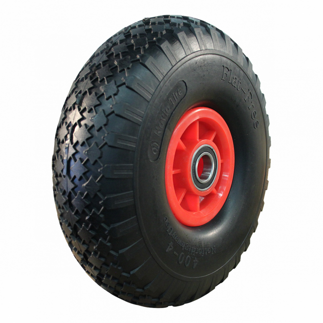 Cantonal 4.00-4 Diable - pneu plein et jante plastique - charge max. 125 kg - diamètre trou/jante 25 mm - roulements à billes inclus
