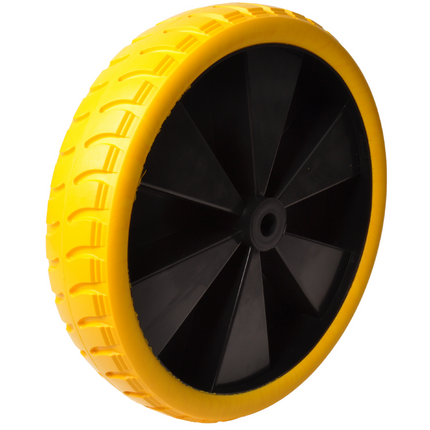 Cantonal 4.00-8 roue de brouette - bandage plein/anti-fuite et jante en plastique jaune - charge maximale de 150 kg - trou d'axe/diamètre de moyeu 20 mm