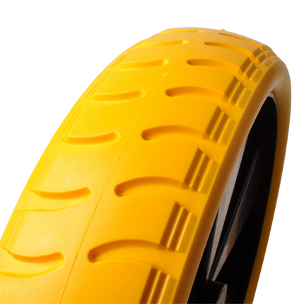 Cantonal 4.00-8 roue de brouette - bandage plein/anti-fuite et jante en plastique jaune - charge maximale de 150 kg - trou d'axe/diamètre de moyeu 20 mm