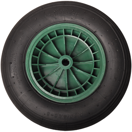 Cantonal 4.00-8 roue de brouette - bandage pneumatique et jante en plastique - charge maximale de 250 kg - trou d'axe/diamètre de moyeu de 20 mm - y compris le roulement à rouleaux