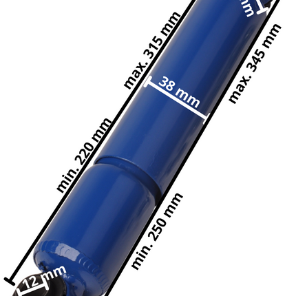 Cantonal Amortisseur 600-1400kg Essieux 38/32mm