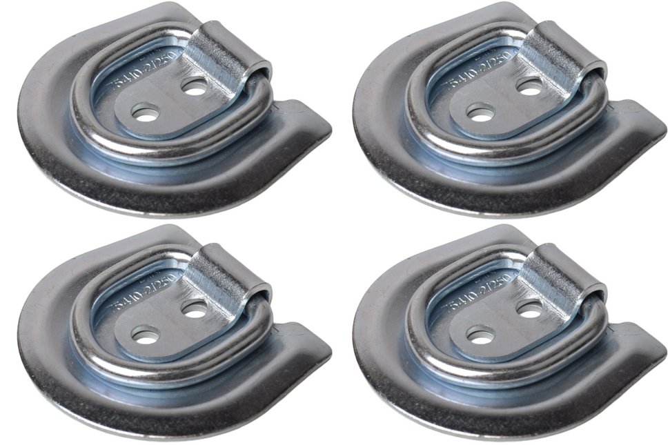 Cantonal Anneau de fixation à visser 72x62x10 mm - Ensemble de 4 pièces