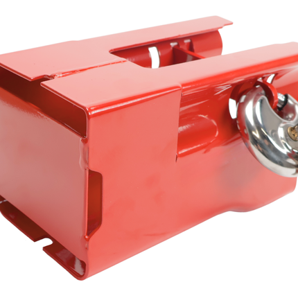 Cantonal Antivol de timon tubulaire Cantonal - rouge - acier - incl. cadenas à disque en acier inoxydable avec 2 clés