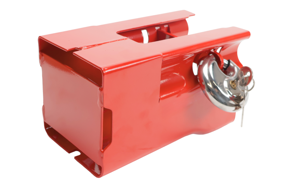 Cantonal Antivol de timon tubulaire Cantonal - rouge - acier - incl. cadenas à disque en acier inoxydable avec 2 clés