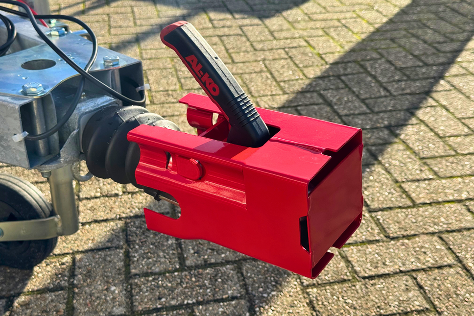 Cantonal Antivol de timon tubulaire Cantonal - rouge - acier - incl. cadenas à disque en acier inoxydable avec 2 clés