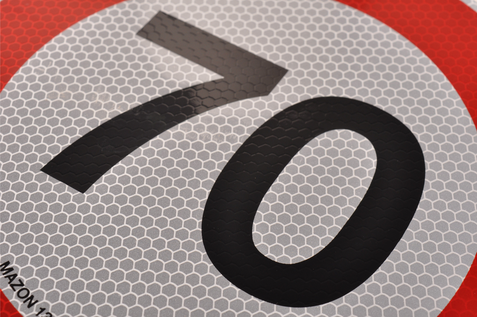 Cantonal Autocollant vitesse 70 Italie – 20 cm