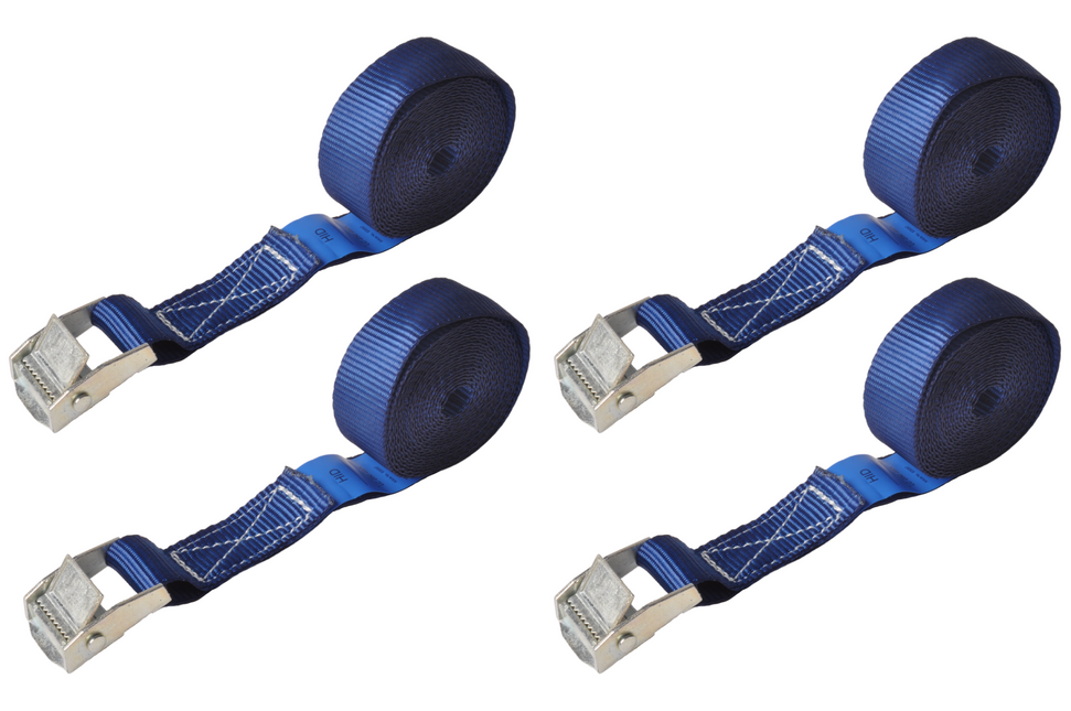 Cantonal Bande de serrage bleue 300x2,5 cm (250 kg) - Set de 4 pièces