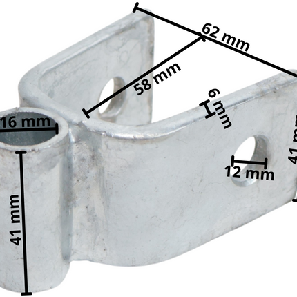 Cantonal Bloc basculant galvanisé pour tube de montage 30x30 mm