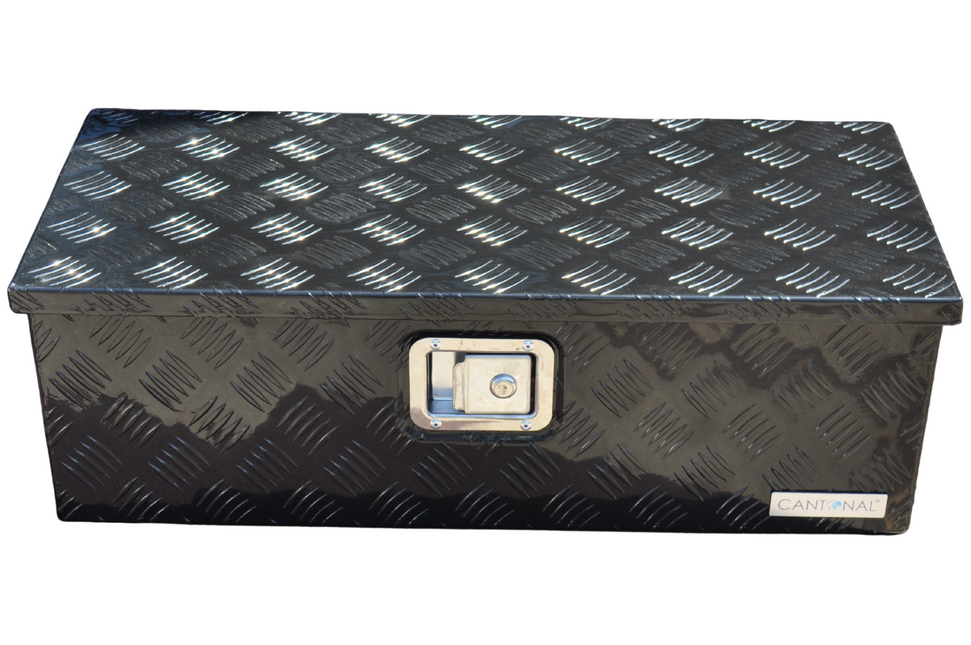 Cantonal Boîte à timon  en aluminium à motif larmé 765x330x245 mm - incluant un verrou intégré - Matériau de 2,5 mm d'épaisseur