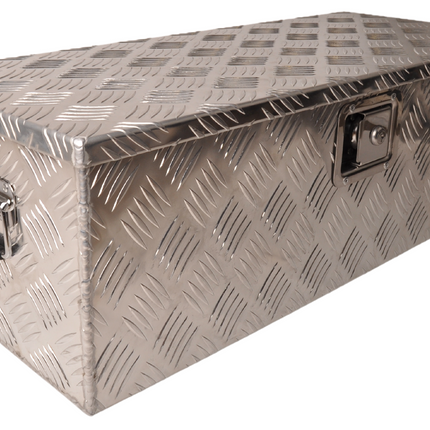 Cantonal Boîte à timon  en aluminium à motif larmé avec poignées 765x330x245 mm - incluant un verrou intégré - Matériau de 2,5 mm d'épaisseur