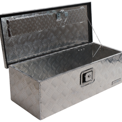 Cantonal Boîte à timon en tôle larmée aluminium/boîte à outils/coffre 765x330x245 mm - avec serrure intégrée