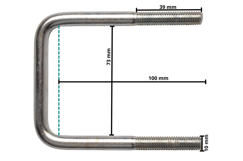 Cantonal Boulon en U/œillet d'attelage M10 100x73 mm