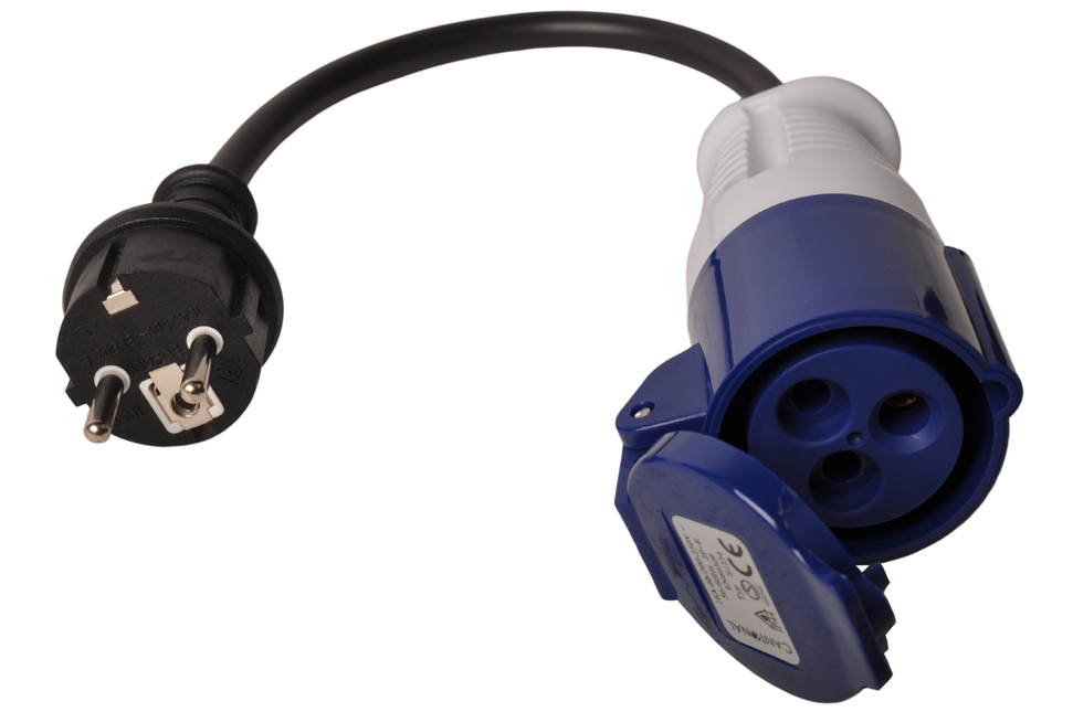 Cantonal Câble adaptateur 23 cm de schuko à prise CEE