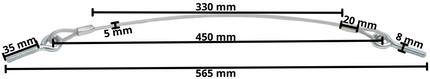 Cantonal Câble de hayon 45 cm - M8