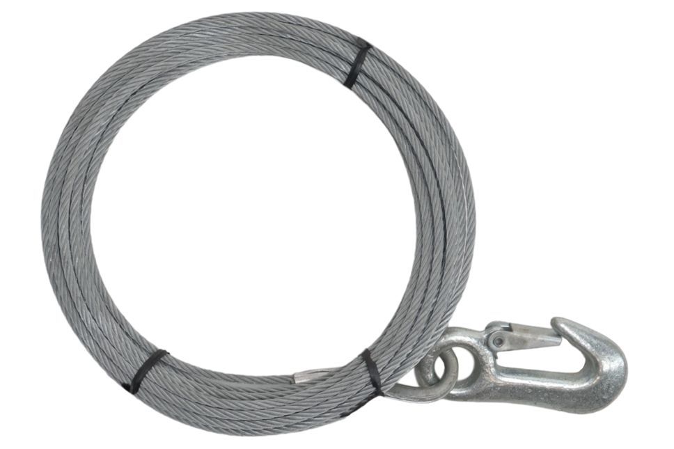 Cantonal Câble de treuil avec crochet (4 mm x 8,5 mètres)