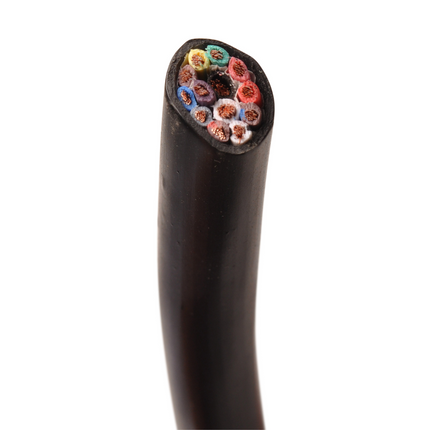 Cantonal Câble d'éclairage 13 fils (11x0,75 mm² & 2x1,5 mm²) noir par mètre