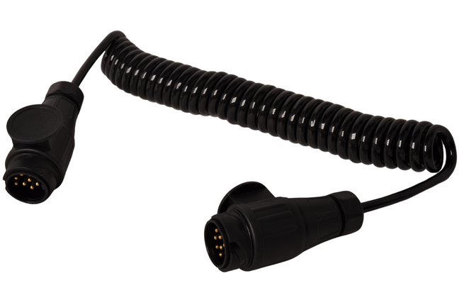 Cantonal Câble spiralé 8 fils avec 2x 13 broches prises - 90 à 250 cm