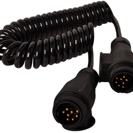 Cantonal Câble spiralé 8 fils avec 2x 13 broches prises - 90 à 250 cm