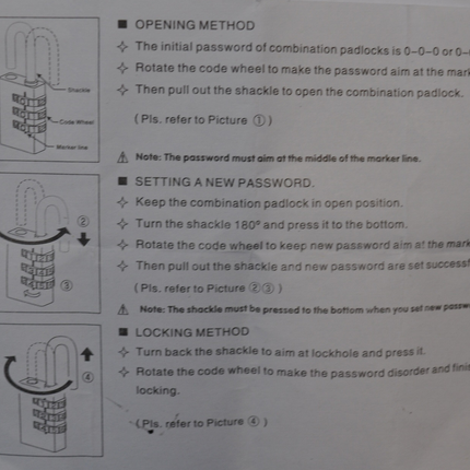 Cantonal Cadenas à code numérique - 4 chiffres