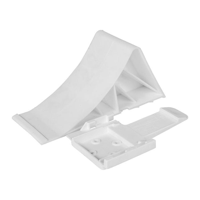 Cantonal Cale de roue Plastique (blanc) avec support