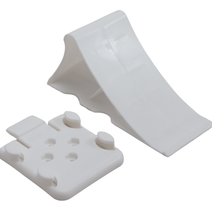 Cantonal Cale de roue Plastique (blanc) avec support
