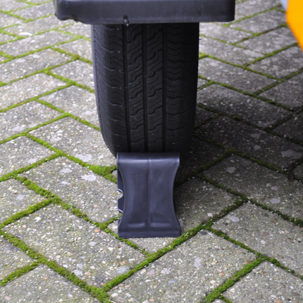 Cantonal Cale de roue Plastique (noir) avec support