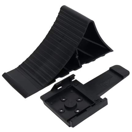 Cantonal Cale de roue Plastique (noir) avec support